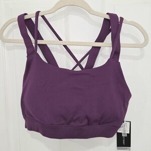 Trajectory Women’s Purple Activewear Athletic Padded Sport Bra Size L.